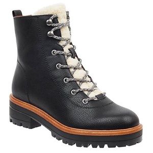 indigo rd Izma lace up shearling hiker bootie